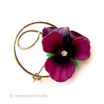 ヴィンテージジュエリー パンジーすみれ花ブローチ