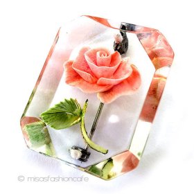 ヴィンテージアクセサリー 一輪のローズ　花ブローチ