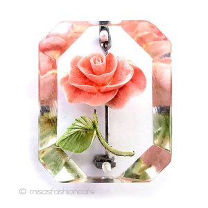 （画像用） ヴィンテージアクセサリー 一輪のローズ　花ブローチ
