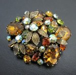 Regencyリージェンシー 豪華アートガラスブローチ