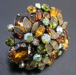 Regencyリージェンシー 豪華アートガラスブローチ