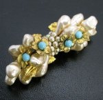 Louis Rousselet　フランス製 バロックパールお花ブローチ