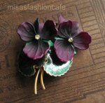 アンティーク ブローチ パンジー・すみれのお花