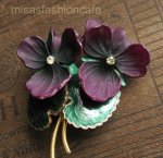 アンティーク ブローチ パンジー・すみれのお花