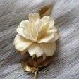 （画像用） 象牙アイボリー 12K ローズ　ブローチ