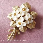 本象牙 アイボリー スミレの花 ブローチ