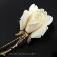 （画像用） 本象牙 アイボリー ローズ ブローチ