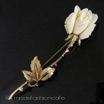 本象牙 アイボリー ローズ ブローチ