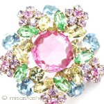 Regency　リージェンシー クリスタル花　ブローチ