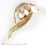 本象牙　アイボリー　 すずらん　ブローチ