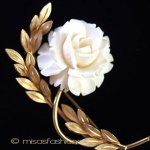 象牙アイボリー 12Kgf ローズ　ブローチ