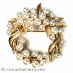 Trifari　 トリファリ パールリースブローチ