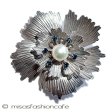（画像用） Krementz　ブローチ 真珠サファイアの花14Kgf