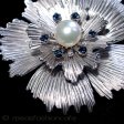 （画像用） Krementz　ブローチ 真珠サファイアの花14Kgf