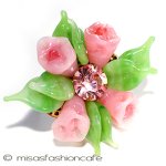 Regency リージェンシー ガラスの花 ブローチ Regency リージェンシー ガラスの花 ブローチ