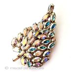 ヴィンテージジュエリー オーロラの葉ブローチ