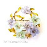 ART刻印　ブローチ スミレのお花リース