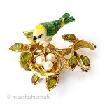 SWOBODA スワボダ 真珠・天然石 鳥ブローチ SWOBODA スワボダ 真珠・天然石 鳥ブローチ