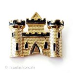 Trifari　 トリファリ キャッスル城ブローチ