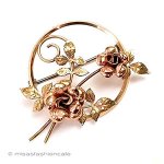 アンティーク　Krementz 14Kgf花ローズのブーケ