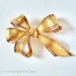 （画像用） Trifari　 トリファリ 金リボン　ブローチ