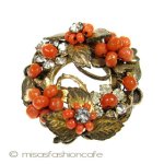 Haskell・Robert初期 お花リース　ブローチ