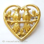 Sterling 銀製 Coro ハート 鳥 ブローチ Sterling 銀製 Coro ハート 鳥 ブローチ