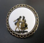 ポーセラーツ　陶器 ブローチ兼ペンダント