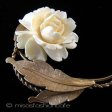 （画像用） 象牙アイボリー 12Kgf ローズ　ブローチ