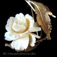 （画像用） 象牙アイボリー 12Kgf ローズ　ブローチ