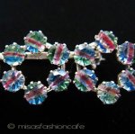 アイリス　ガラス シルバー 銀製　ブローチ