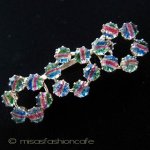 アイリス　ガラス シルバー 銀製　ブローチ