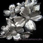 Sterling銀製ブローチ ハナミズキのお花 Sterling銀製ブローチ ハナミズキのお花