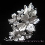 Sterling銀製ブローチ ハナミズキのお花 Sterling銀製ブローチ ハナミズキのお花