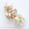 （画像用） 象牙 アイボリー ローズ ブローチ
