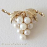 14Kgf　本真珠 ぶどう　ブローチ