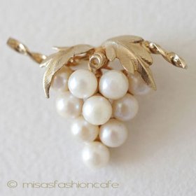 14Kgf　本真珠 ぶどう　ブローチ