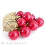 赤い葡萄 ブローチ 赤い葡萄 ブローチ