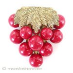 赤い葡萄 ブローチ 赤い葡萄 ブローチ