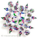 チェコ製　刻印　ブローチ アイリス　クリスタル