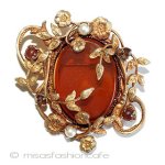 アンティーク　ブローチ パール・フローラル