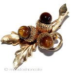 天然石 　どんぐり 12K gf ブローチ