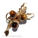 天然石 　どんぐり 12K gf ブローチ