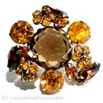 Regency　リージェンシー クリスタル花　ブローチ