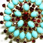 ターコイズ&ルビーRS フローラル ブローチ ターコイズ&ルビーRS フローラル ブローチ