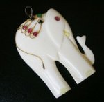 14K ルビー/サファイア エメラルド象牙ペンダント