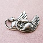 スターリングシルバー 2羽の白鳥ブローチ