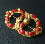 アンティーク　 チェコ製ブローチ