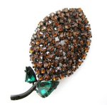 オーストリア製ブローチ クリスタルのレモン　