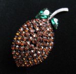 オーストリア製ブローチ クリスタルのレモン　